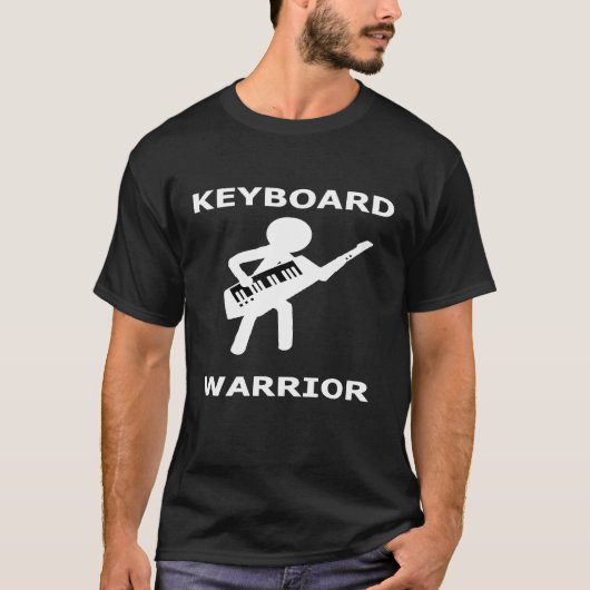 Keyboard Warrior Funny Guitar Piano Tastatur-Stick T-Shirt (Vorderseite)