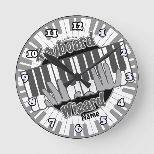 Keyboard Wizard  clock Runde Wanduhr (Vorderseite)