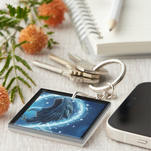 Keychain Bald Eagle Heart - Romantic Matching Soul Schlüsselanhänger (Vorderseite rechts)