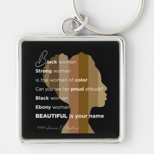 Keychain "Ebony Woman Beautiful is your name" Schlüsselanhänger (Vorne)