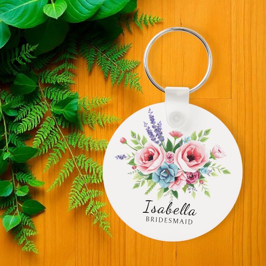 Keychain for bridesmaids, Gift for bride, floral Schlüsselanhänger