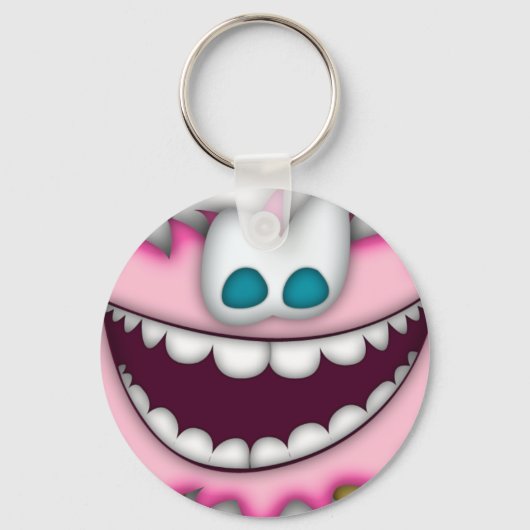 Keychain humorous pink, fuzzy cartoon creature schlüsselanhänger (Vorderseite)