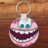 Keychain humorous pink, fuzzy cartoon creature schlüsselanhänger (Vorderseite)
