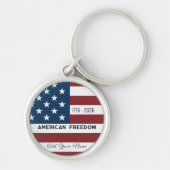 Keychain Patriotic US Flag Custom Text Name Schlüsselanhänger (Vorne)