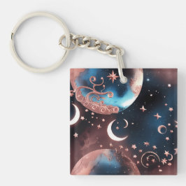 Keychain - Rose Gold Celestial Moon Schlüsselanhänger