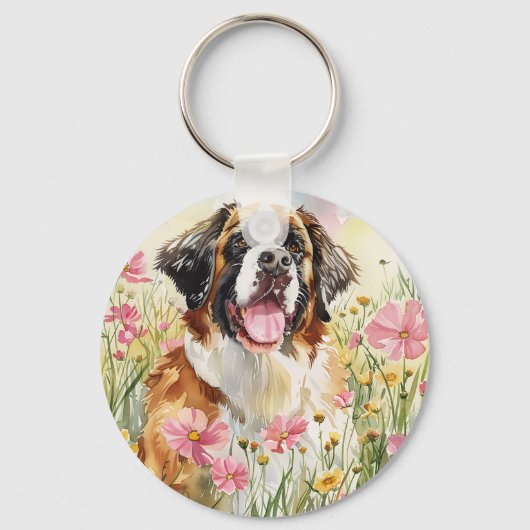 Keychain – Saint Bernard Dog Keychain Schlüsselanhänger (Vorderseite)