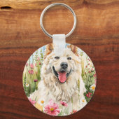 Keychain – Samoyed Watercolor Dog Bag Charm Schlüsselanhänger (Rückseite)