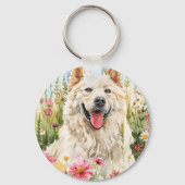 Keychain – Samoyed Watercolor Dog Bag Charm Schlüsselanhänger (Rückseite)