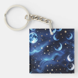 Keychain - Sapphire Blue Celestial Moon Schlüsselanhänger