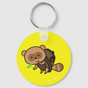 Keychain - TeaKettle Tanuki  - YellowBack Schlüsselanhänger