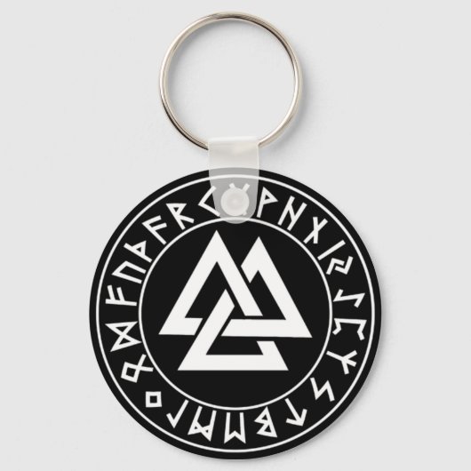 keychain Tri-Triangle Rune Shield on Blk Schlüsselanhänger (Vorderseite)