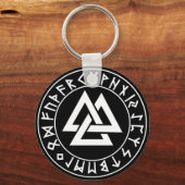 keychain Tri-Triangle Rune Shield on Blk Schlüsselanhänger (Vorderseite)