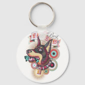 Keychain – Urban Loyalty Doberman Pop-Art Design Schlüsselanhänger (Vorderseite)