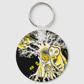 Keychain – Urban Tree Owl & Wealth Surreal Pop-Art Schlüsselanhänger (Vorderseite)