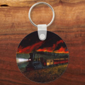 KEYCHAIN Vintage Night Train Engine Railroad Cars Schlüsselanhänger (Vorderseite)