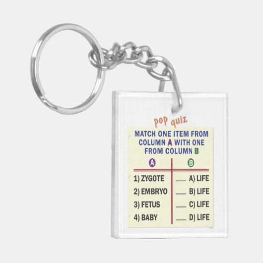Keychain with a quiz. schlüsselanhänger (Vorderseite links)