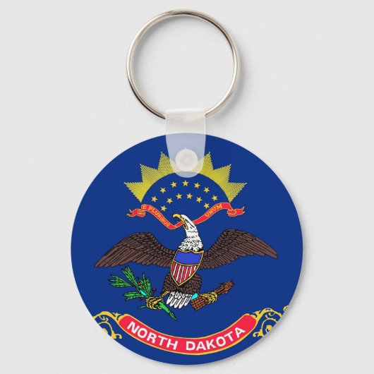 Keychain with Flag of North Dakota State Schlüsselanhänger (Vorderseite)