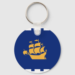 Keychain with Flag of Quebec City, Canada Schlüsselanhänger