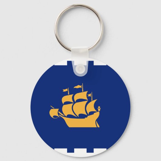 Keychain with Flag of Quebec City, Canada Schlüsselanhänger (Vorderseite)