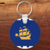 Keychain with Flag of Quebec City, Canada Schlüsselanhänger (Rückseite)