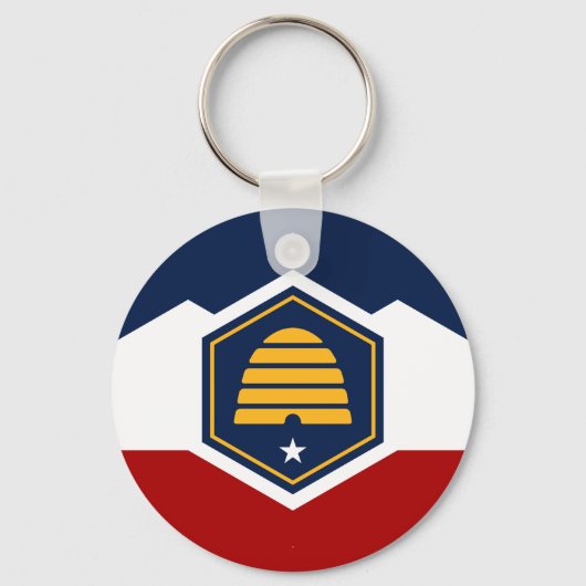 Keychain with Flag of Utah, USA Schlüsselanhänger (Vorderseite)