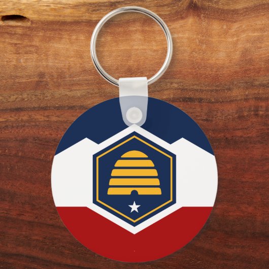 Keychain with Flag of Utah, USA Schlüsselanhänger (Vorderseite)