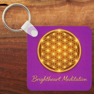 Keychain with Flower of Life and Maha Sri Yantra  Schlüsselanhänger