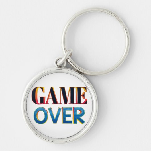 Keychain with "Game Over" in bold, colorful letter Schlüsselanhänger (Vorne)