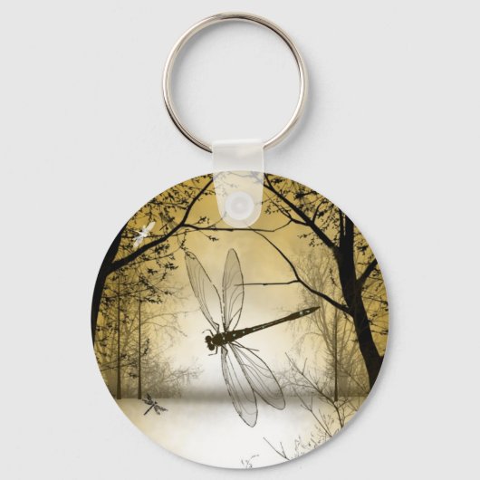 Keychain with trees and dragonflies schlüsselanhänger (Vorderseite)