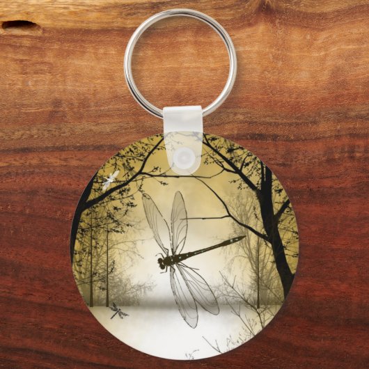 Keychain with trees and dragonflies schlüsselanhänger (Vorderseite)