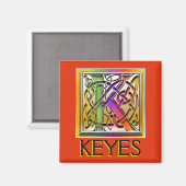 KEYES Monogram "Celtic Aurora" Square Magnet (Vorderseite/Rückseite)