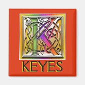 KEYES Monogram "Celtic Aurora" Square Magnet (Vorne)
