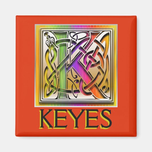 KEYES Monogram "Celtic Aurora" Square Magnet (Vorne)