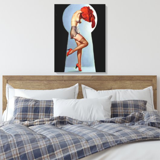 Keyhole-Button hoch Leinwanddruck (Insitu (Schlafzimmer))