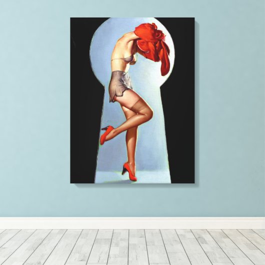 Keyhole-Button hoch Leinwanddruck (Insitu (Holzboden))