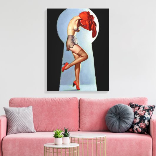 Keyhole-Button hoch Leinwanddruck (Insitu (Wohnzimmer))