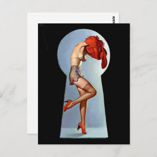 Keyhole-Button hoch Postkarte (Vorne/Hinten)