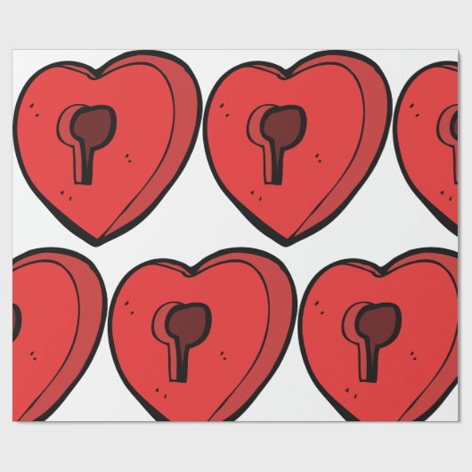 Keyhole Heart Geschenkpapier (Flach)