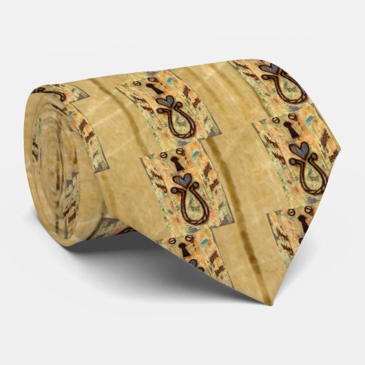 Keyhole & Herz Krawatte (Gerollt)