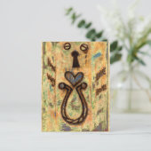 Keyhole & Herz Postkarte (Stehend Vorderseite)