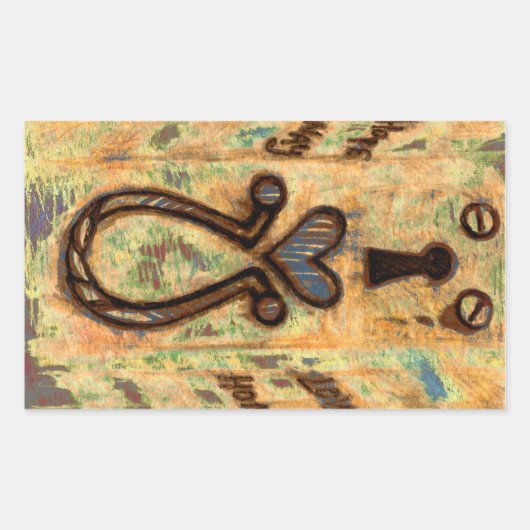 Keyhole & Herz Rechteckiger Aufkleber (Vorderseite)