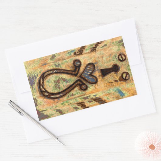 Keyhole & Herz Rechteckiger Aufkleber (Umschlag)