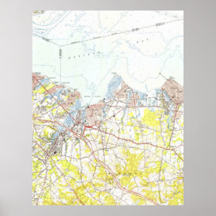 Keyport, Gewerkschafts-Strand u. Keansburg NJ Map Poster