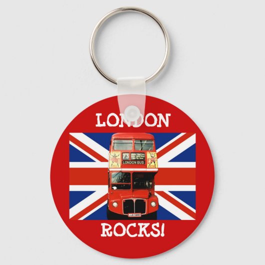 Keyring London Bus und britische Flagge Schlüsselanhänger (Vorderseite)