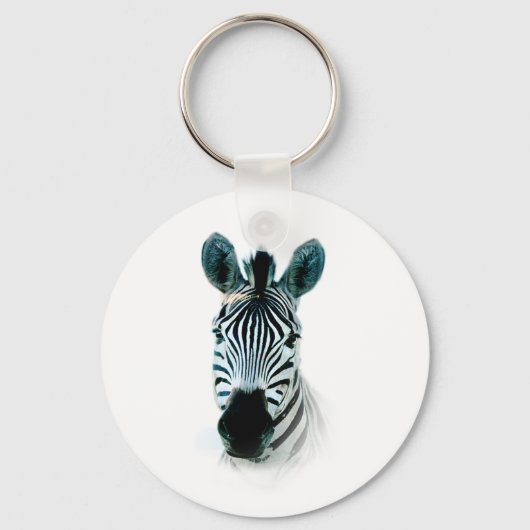 Keyring mit Zebrakopportrait in Afrika Schlüsselanhänger (Vorderseite)