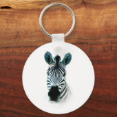 Keyring mit Zebrakopportrait in Afrika Schlüsselanhänger (Vorderseite)