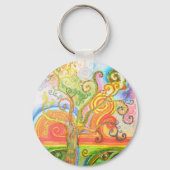 Keyring oder Schlüsselanhänger mit Psychedelic Tre (Vorderseite)