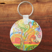 Keyring oder Schlüsselanhänger mit Psychedelic Tre (Vorderseite)