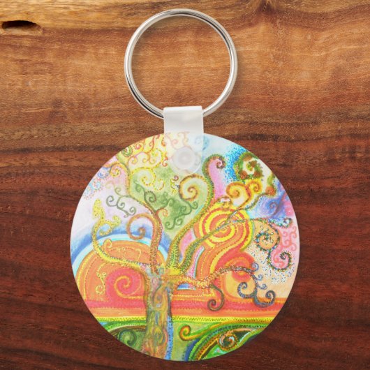 Keyring oder Schlüsselanhänger mit Psychedelic Tre (Vorderseite)