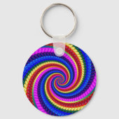 Keyring - Rainbow Swirr Fraktal Muster Schlüsselanhänger (Vorderseite)